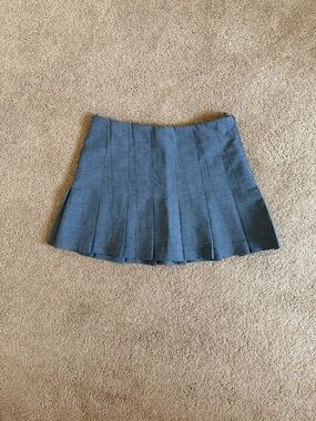 Zara Gray Pleated Mini Skirt